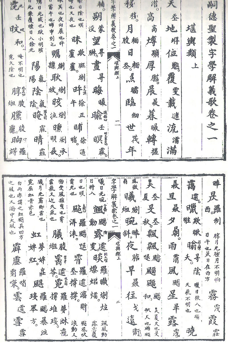 Страница из Tự Đức Thánh Chế Tự Học Giải Nghĩa Ca (嗣德聖製字學解義歌)