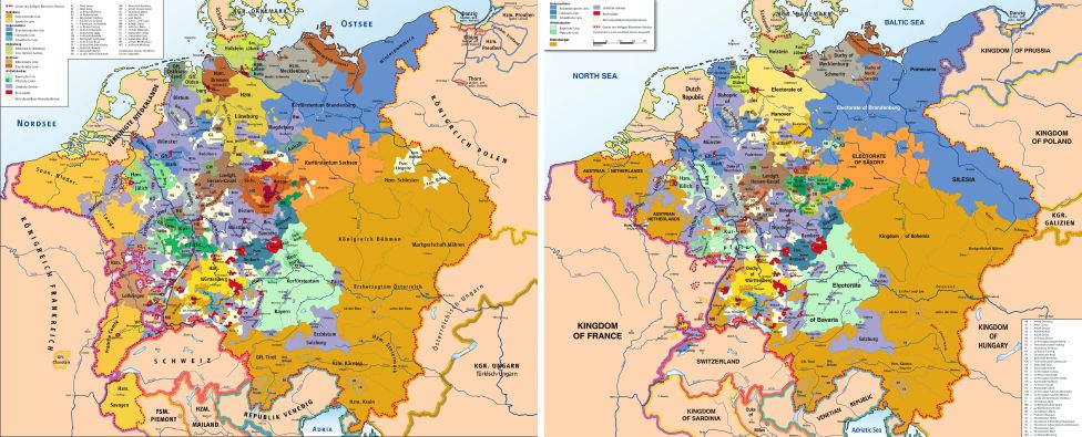 Священная Римская империя германской нации на 1648 и 1789 г.