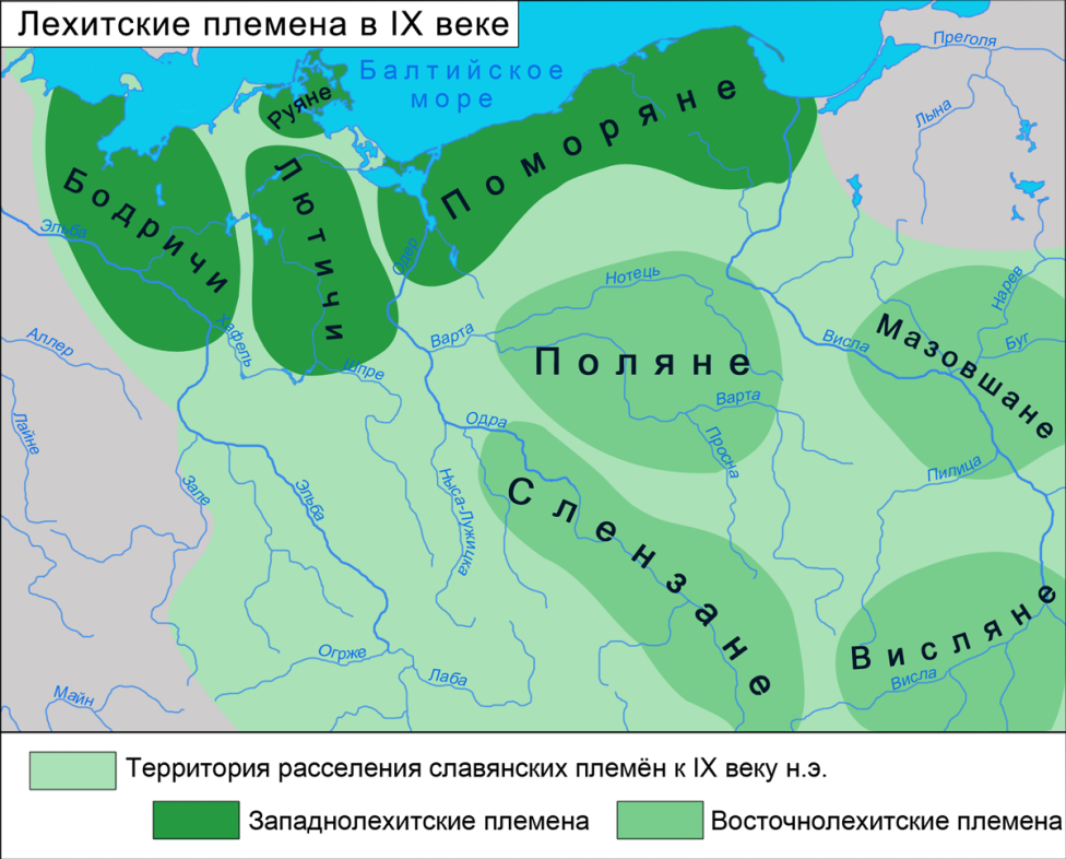 Расселение славян на землях нынешней Германии, карта
