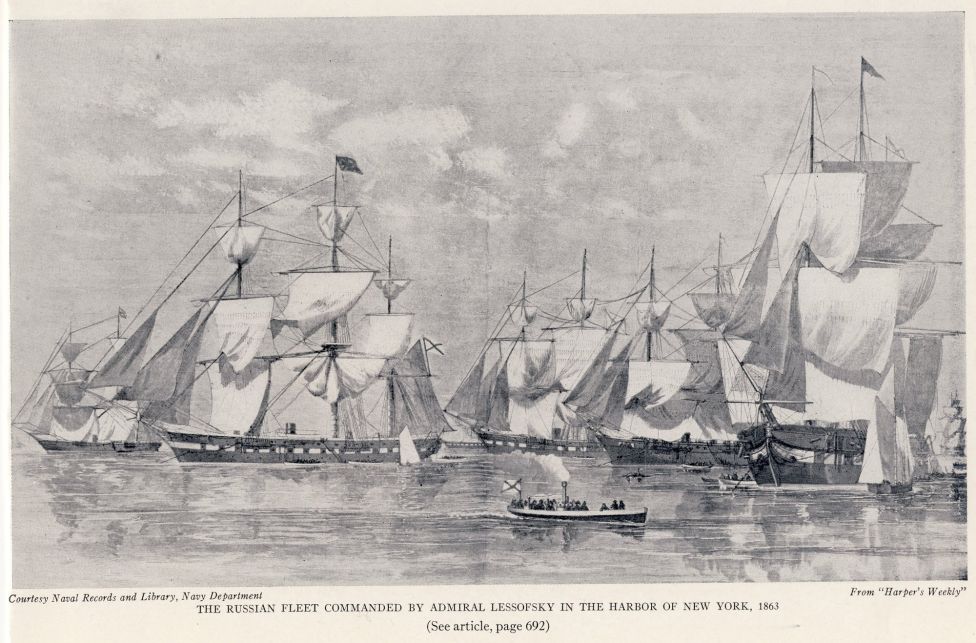 Эскадра Лесовского в Нью-Йоркской гавани, 1863 год