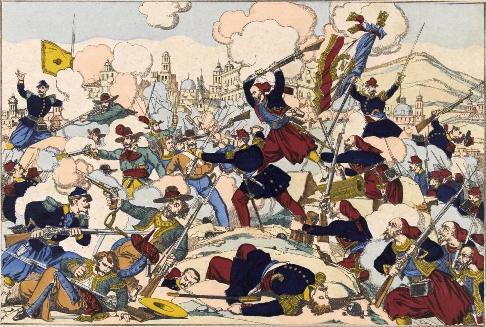 Французские солдаты в Мексике. Бой при Пуэбло, 20 марта 1863 года