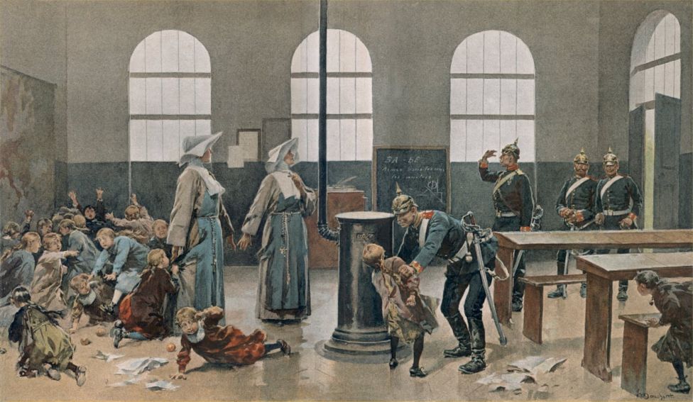 Немецкие военные во французской школе, франко-прусская война, 1870 год
