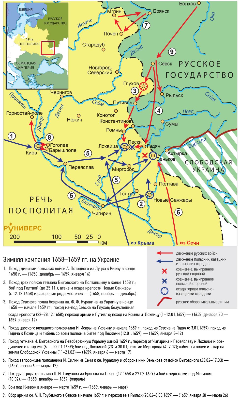 Русско-польская война 1654–1667 гг. Зимняя кампания 1658–1659 гг. на Украине