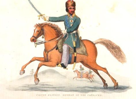 Казачий атаман граф Платов. Английская открытка, 1815 год