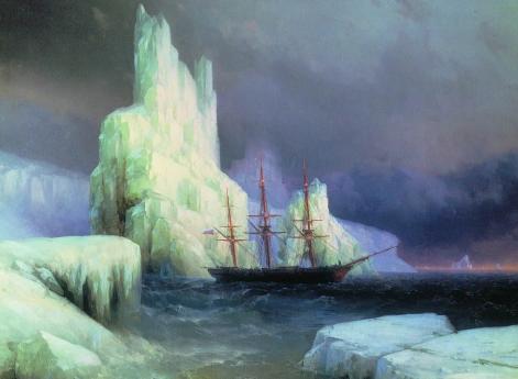 Ледяные горы в Антарктиде. И.К.Айвазовский. 1870 год
