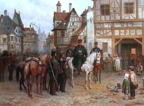 Блюхер и казаки в Бауцене. Б.Виллевальде. 1885 год