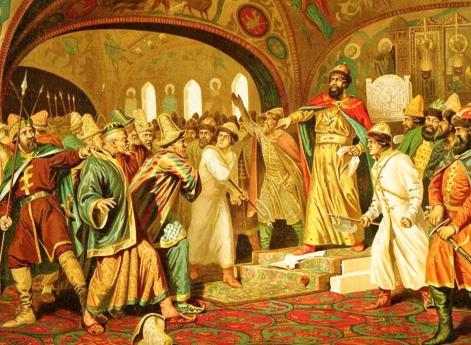 Иван III разрывает грамоту хана Ахмата