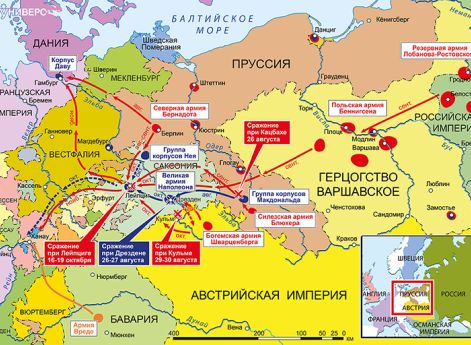 Действия в Германии, август-ноябрь 1813 г.