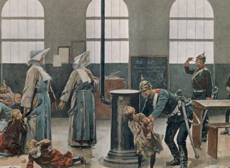 Немецкие военные во французской школе, франко-прусская война, 1870 год