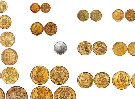 Все фото и текущие цены взяты с аукциона Heritage, кроме ½ луидора (CGB Numismatics Paris)