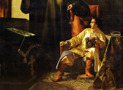 Царь Иоанн Грозный и иерей Сильвестр во время большого московского пожара 24 июня 1547 года