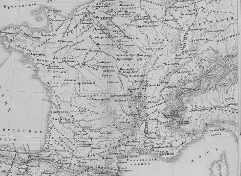 Театр войн Юлия Цезаря в Галлии и Испании в 58-51 годах, в 49 и в 46-45 годах до Р.Х.