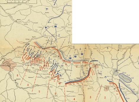 Кампания 1914 года. Французский театр. А.Отход германцев на реку Эн с 10 по 12 сентября. Б.Сражение на реке Эн с 13 по 15 сентября