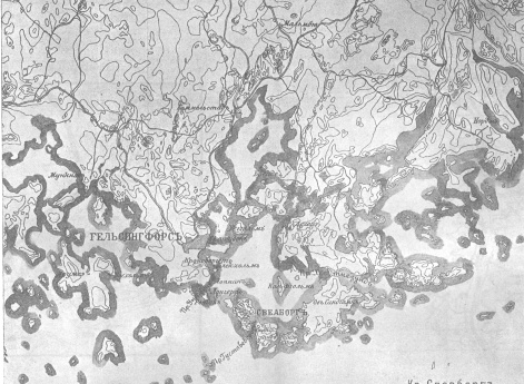 Крепость Свеаборг и окрестности путей вокруг Гельсингфорса