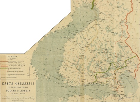 Финляндия с указанием границ России и Швеции в разное время, а также по картам генерального штаба, Гермелина, Лоттера, Аф-Кнорринга и других