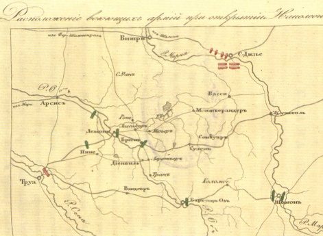 Расположение воюющих армий , при открытии Наполеоном похода