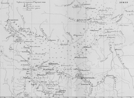Карта Белого моря. Составлено в 1833 году