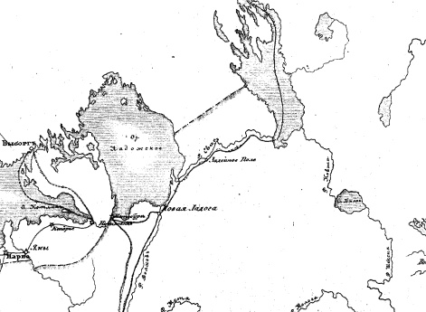 Карта походов 1701, 1702 и 1710 года.