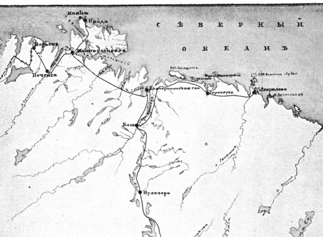 Карта Мурманского телеграфа.