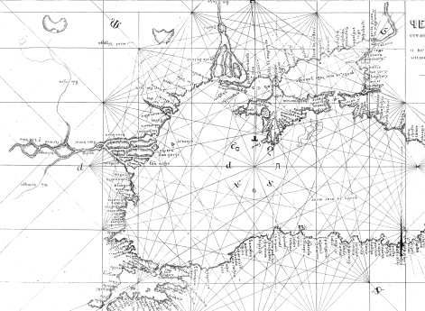 Карта Черного моря, составленная Венециянами в XIII веке и подлинник которой хранится в Венеции, в библиотеке Св.Марка.