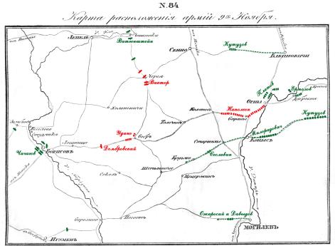 Расположение армий 9 ноября 1812 года