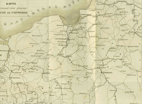 Карта действий от границ России к Германии