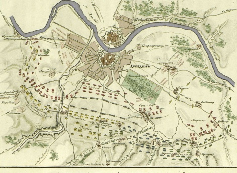 План сражения под Дрезденом 15 августа