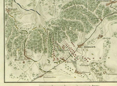 План сражения при Кульме 17 августа
