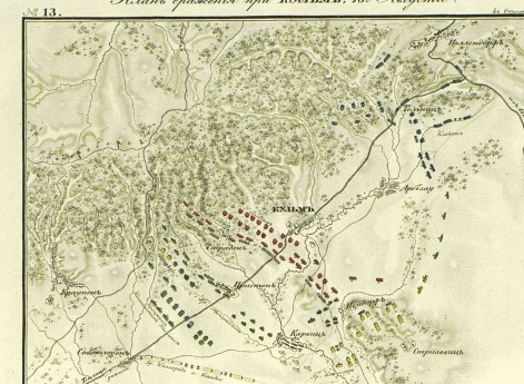 План сражения при Кульме 18 августа