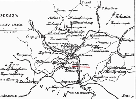 Сражение при Шпихерне 6-го августа 1870 года. Эскиз для ориентировки