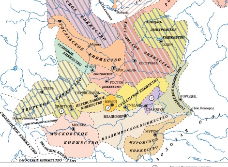 карта древней Руси с княжествами