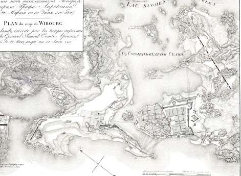Осада города Выборга в Финляндии, произведенная российскими войсками под начальством  Генерал-Адмирала Графа Апраксина. С 22 марта по 12 июня 1710