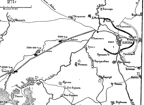 Положение под Плевной в первых числах октября 1877 года