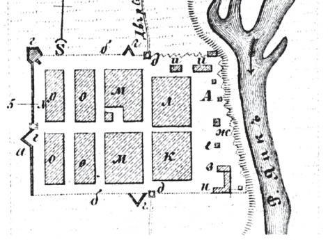 Пограничные линии. План крепости Кизильской по Оренбургской линии