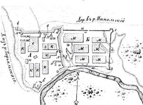Пограничные линии. План крепости Верхнеозерной на Оренбургской линии