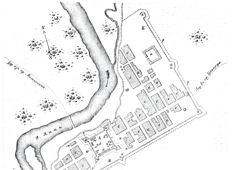 Пограничные линии. План крепости Верхо-Яицкой на Оренбургской линии