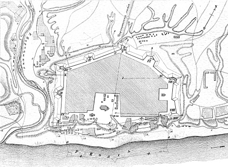 Пограничные линии. План Царицынской крепости в 1757 году