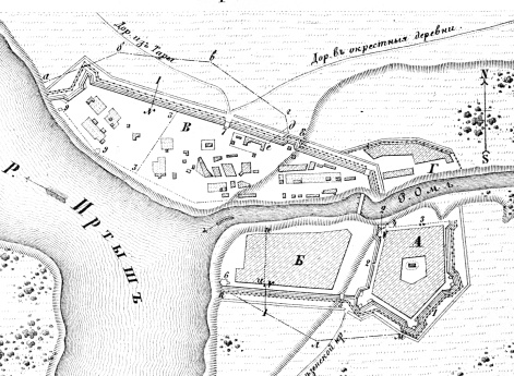 Пограничные линии. План Омской крепости на Иртышской линии