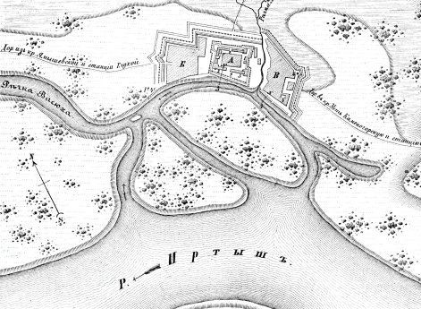 Пограничные линии. План Семипалатинской крепости на Иртышской линии