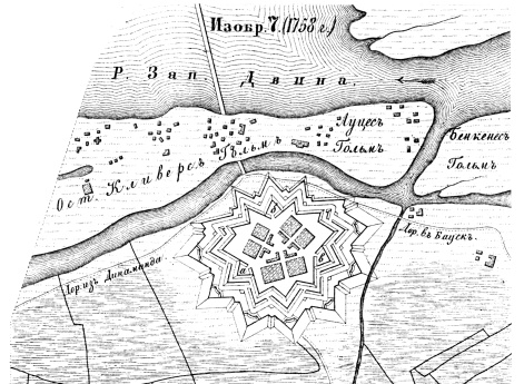 Рига и Петершанец (проект). 1758 год