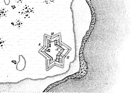 Способы укрепления. Изобр.14. Батарея на острове малый Карлус