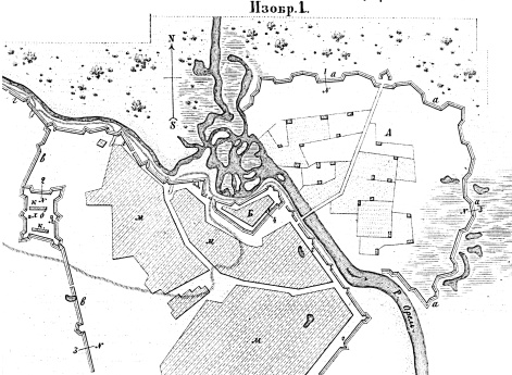 Полевые и временные укрепления. Изобр.1. Укрепление при местечке Цариченко