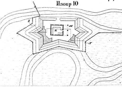 Полевые и временные укрепления. Изобр.10. Детальный план отдельного укрепления