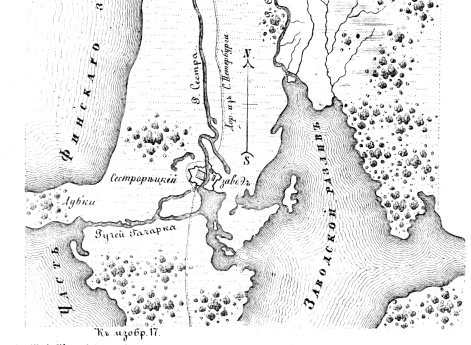Полевые и временные укрепления. Изобр.17. Генеральный план укреплениям, заложенным для защиты Сестрорецкого завода в 1741 году