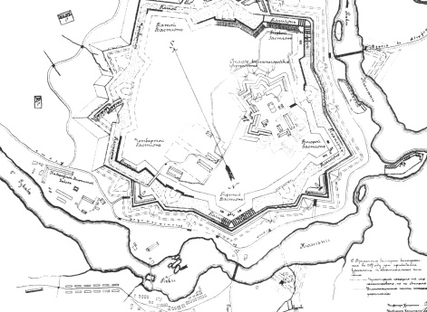 Кюменьгородская крепость с показанием работ, произведенных в 1808 году по случаю приведения ее в оборонительное состояние 