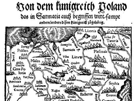 Польша из "Космографии" Себастиана Мюнстера, 1550 год