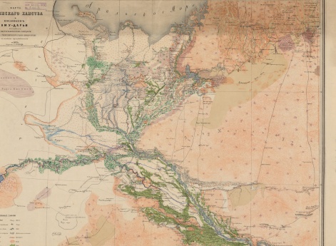 Хивинское ханство и низовья Аму-Дарьи. Составлено в картографическом заведении военно-топографического отдела Главного Штаба по съемкам, произведенным в 1873 году