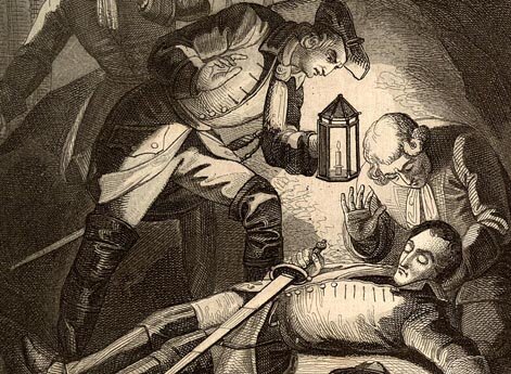 Смерть шведского короля Карла XII во время осады Фредриксхальда в 1718 году.