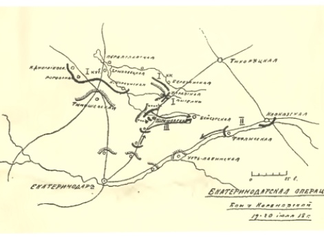 Екатеринодарская операция. Бои у Кореновской 19-20 июля 1918 года