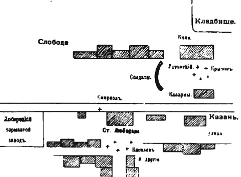 Станция Люберцы, с показанием места, где арестовали и расстреляли машиниста Ухтомского